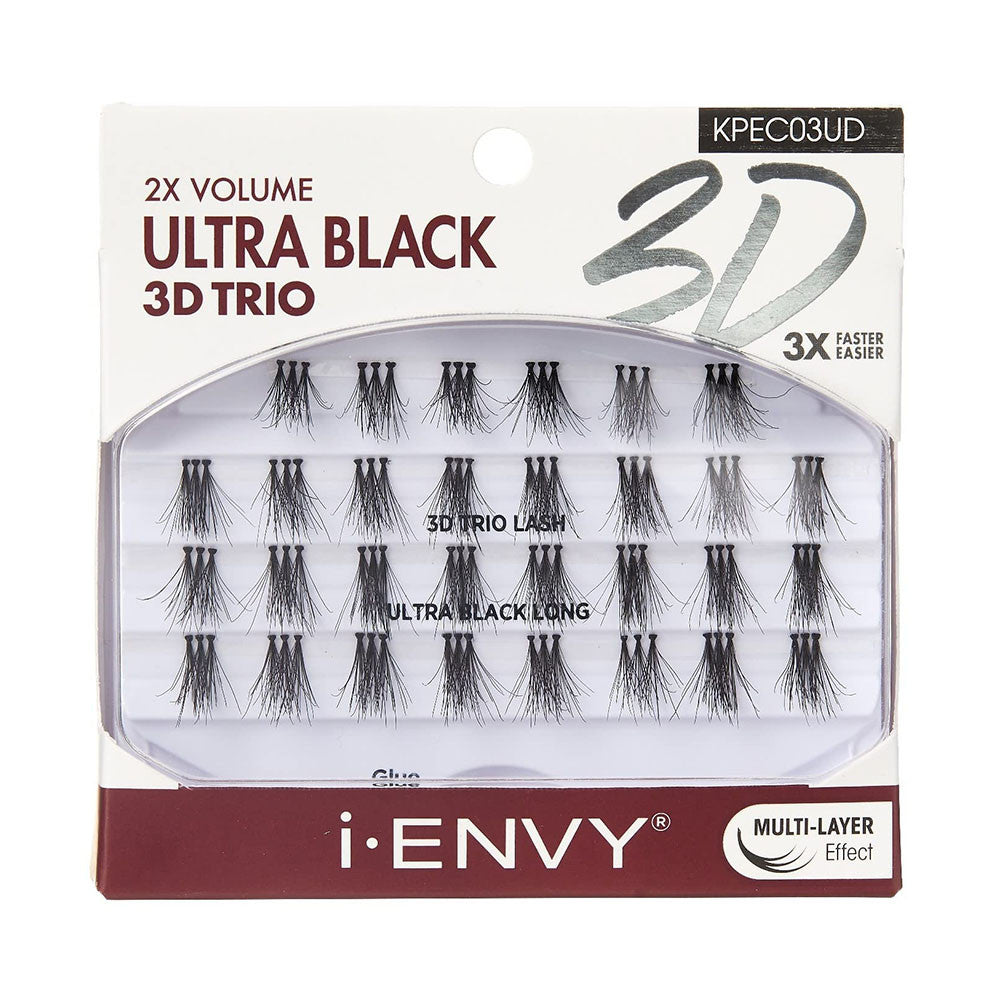 Kiss I Envy 3D Trio Ultra Black Long Length Lashes, 1 Ea